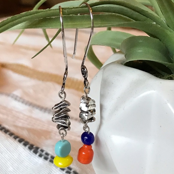 Handmade stacked stone earrings - Picture 1 of 3